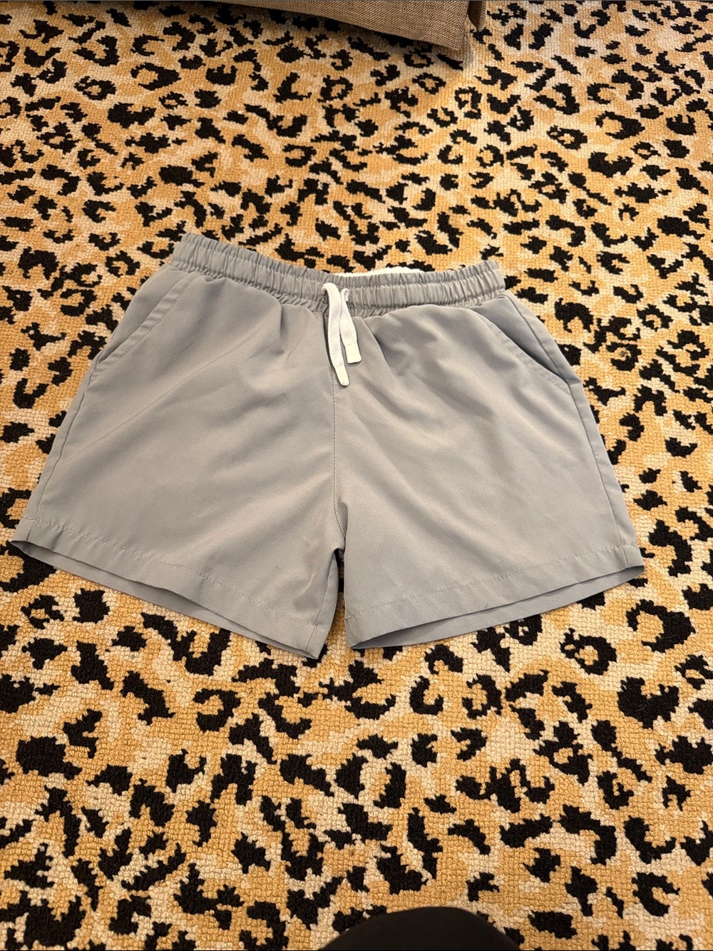 Boys Cadets Light Gray Elastic Waist Drawstring Shorts